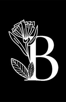 B: Monogram Initial Blank Lined Notebook & Journal for Girls, Women & Teens. Stylish Botanical Letter in Black & White. Perfect Gift in a Handy Compact Size