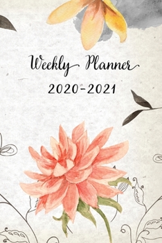 Paperback Weekly Planner 2020-2021: Peachy Floral Design Weekly and Monthly Planner - Perfect Gift for Girl Women Friends and Colleagues Book