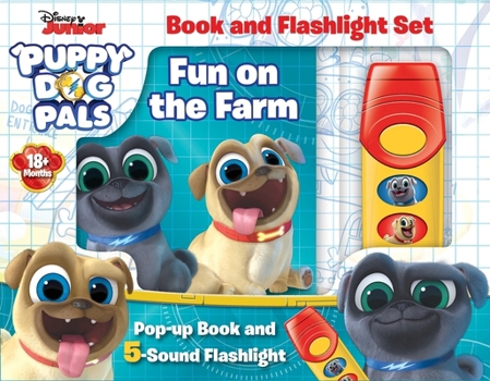 Board book Disney Junior Puppy Dog Pals: Fun on the Farm Pop-Up Book and 5-Sound Flashlight Set [With Flashlight and Battery] Book