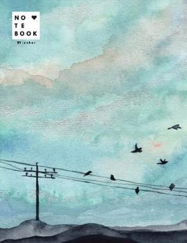 Paperback Notebook by c cher: Watercolor bird cover and Dot Graph Line Sketch pages, Extra large (8.5 x 11) inches, 110 pages, White paper, Sketch, Book