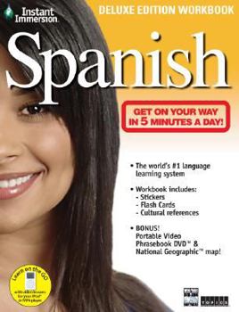 Paperback Instant Immersion Spanish [With Stickers and National Geographic Map and Flash Cards and DVD] Book
