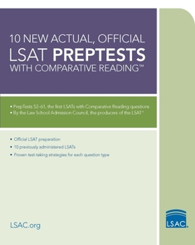 Paperback 10 New Actual, Official LSAT Preptests with Comparative Reading: (Preptests 52-61) Book