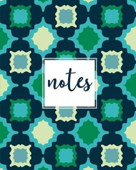Paperback Notes, Composition Notebook: Green Geometric Pattern, 150 Pages, Medium (College) Ruled, 6" x 9" Book