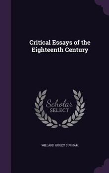 Hardcover Critical Essays of the Eighteenth Century Book