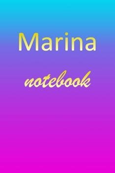Paperback Marina: Blank Notebook - Wide Ruled Lined Paper Notepad - Writing Pad Practice Journal - Custom Personalized First Name Initia Book