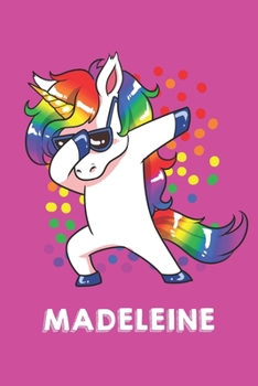 Madeleine: Personalisiertes Design Notizbuch Einhorn 120 linierte Seiten - Perfekte Geschenkidee f�r die Schuhe oder Weihnachten mit Vornamen DIN A5 (pink)