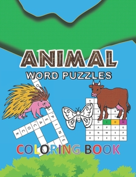 Paperback Animal Word Puzzles Coloring Book