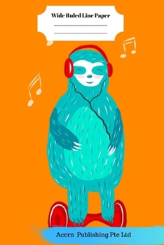 Sleep Music Theme Wide Ruled Line Paper