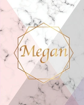 Megan: Gift Luxury Marble Glossy Pink Purple Faux Gold Print Softcover Notebook Journal (Marble Notebooks)