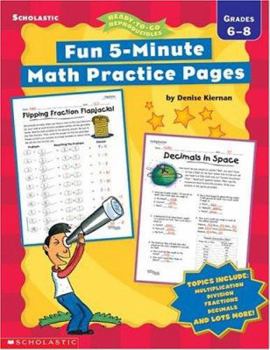 Paperback Fun 5-Minute Math Practice Pages: Grades 6-8 Book