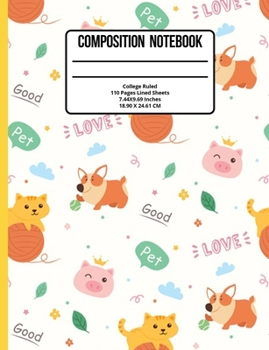 Paperback Composition Notebook College Ruled: Cats 110 Pages Book