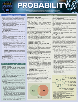 Misc. Probability: Quickstudy Laminated Reference Outline Book