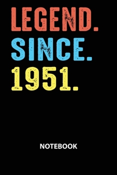 Paperback Legend Since 1951 Notebook: Birthday Year 1951 Gift For Men and Women Birthday Gift Idea -Blank Lined Journal Book