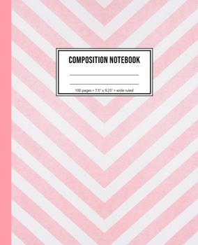 Composition Notebook: Pink Striped Pattern Girls Notebook