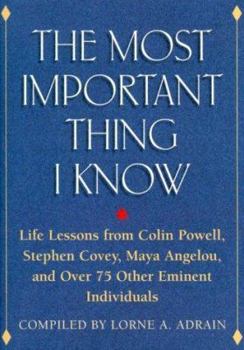 Hardcover Most Important Thing I Know Book