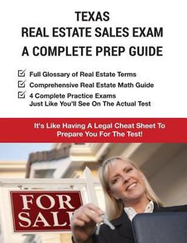 Paperback Texas Real Estate Exam A Complete Prep Guide: Principles, Concepts And 4 Practice Tests Book