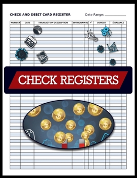 Paperback Check and Debit Card Register, Check Registers: Blank Check Registers, Checkbook Register, Bank Register Books, 100 Pages [Large Print] Book