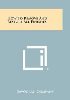 Paperback How to Remove and Restore All Finishes Book