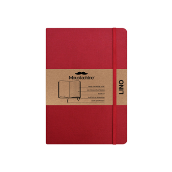 Paperback Moustachine Classic Linen Large Classic Red Dotted Flex Book