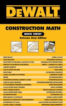 Spiral-bound Dewalt Construction Math Quick Check: Extreme Duty Edition Book