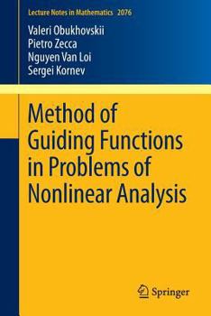 Paperback Method of Guiding Functions in Problems of Nonlinear Analysis Book