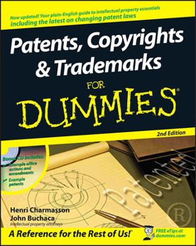 Paperback Patents, Copyrights and Trademarks for Dummies [With CDROM] Book