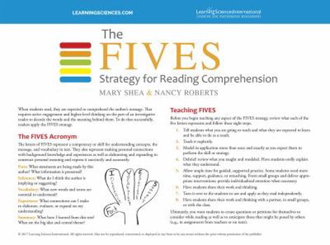 Paperback The Fives Strategy for Reading Comprehension Quick Reference Guide Book