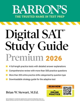 Paperback Digital SAT Study Guide Premium, 2026: 4 Practice Tests + Comprehensive Review + Online Practice Book