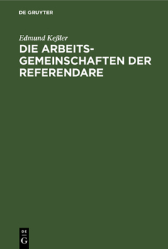 Hardcover Die Arbeitsgemeinschaften Der Referendare [German] Book