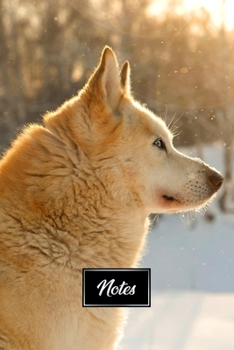 Siberian Husky Huskies Dog Pup Puppy Doggie Notebook Bullet Journal Diary Composition Book Notepad - Sunbeams in Snow: Cute Animal Pet Owner ... Plain Blank Paper Pages in 6” x 9” Inch