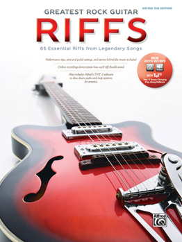 Paperback The Greatest Rock Guitar Riffs: Guitar Tab, Book & Online Audio/Software Book