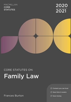 Paperback Core Statutes on Family Law 2020-21 Book