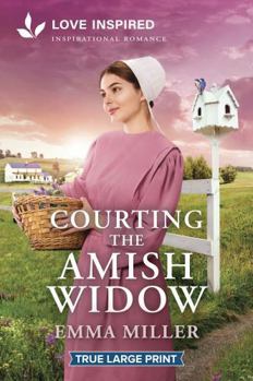 Paperback Courting the Amish Widow: An Uplifting Inspirational Romance [Large Print] Book