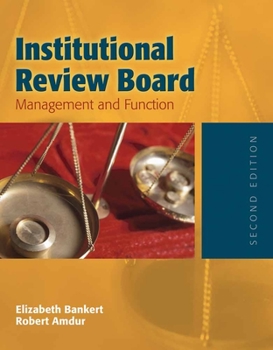 Paperback Institutional Review Board: Management and Function: Management and Function Book