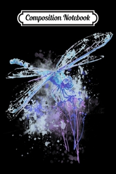 Composition Notebook: Watercolor Blue Mauve Dragonfly  Journal/Notebook Blank Lined Ruled 6x9 100 Pages