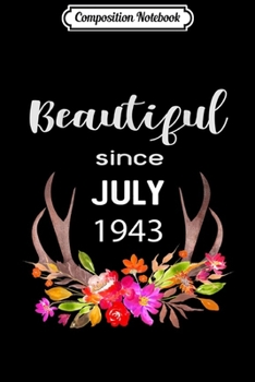 Composition Notebook: July 1943 Deer Elk Reindeer Floral Leo Cancer Women Journal/Notebook Blank Lined Ruled 6x9 100 Pages