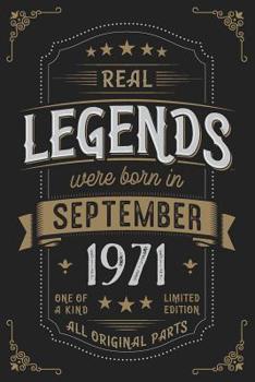 Real Legends were born in September 1971: Vintage Birthday Notebook - Great Individual Gift for Writing Notes, Scribble and Reminders | lined | 6x9 Inch | 100 Pages