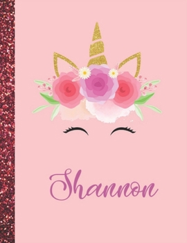 Shannon: Shannon Marble Size Unicorn SketchBook Personalized White Paper for Girls and Kids to Drawing and Sketching Doodle Taking Note Size 8.5 x 11