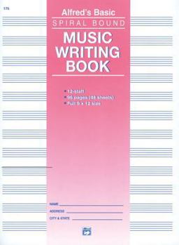 12 Stave Music Writing Book: Spiral-Bound Book