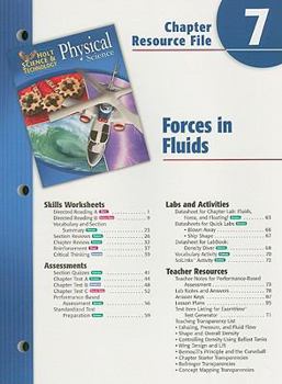 Paperback Holt Science Spectrum Physical Science Chapter 7 Resource File: Forces in Fluids Book