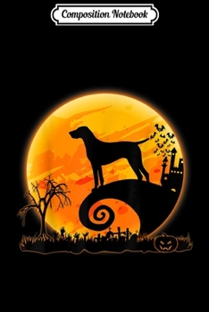 Composition Notebook: German Shorthaired Pointer And Moon Funny Halloween Costume  Journal/Notebook Blank Lined Ruled 6x9 100 Pages