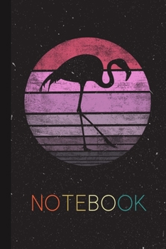 Paperback Notebook: Pink Flamingo Lover Gifts Bird Vintage Animal Silhouette Blank Lined Notebook Cute Idea for Women Men Kids Notebook Pr Book