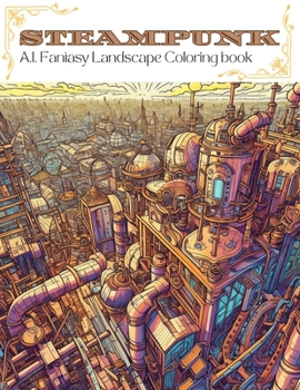 Paperback Steampunk: A.I. Fantasy Landscape Coloring Book