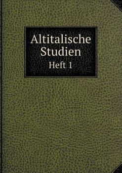 Paperback Altitalische Studien Heft 1 [German] Book