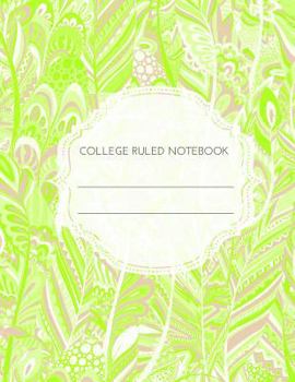 Paperback College Ruled Notebook: Green Paisley 120 Pages 8.5 X 11 Book