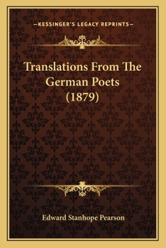 Paperback Translations From The German Poets (1879) Book