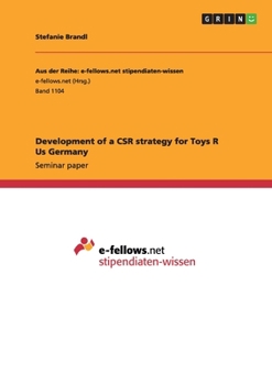 Paperback Development of a CSR strategy for Toys R Us Germany Book