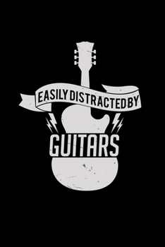 Paperback Easily distracted by guitars: 6x9 Guitar - dotgrid - dot grid paper - notebook - notes Book