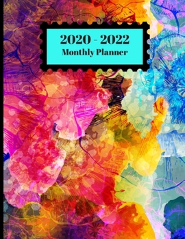 Paperback 2020-2022 Monthly Planner: Colorful Watercolor Art Design Cover 2 Year Planner Appointment Calendar Organizer And Journal Notebook Book