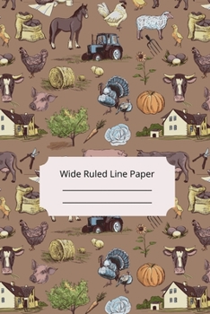Paperback Farm Landscape Theme Art Wide Ruled Line Paper Book